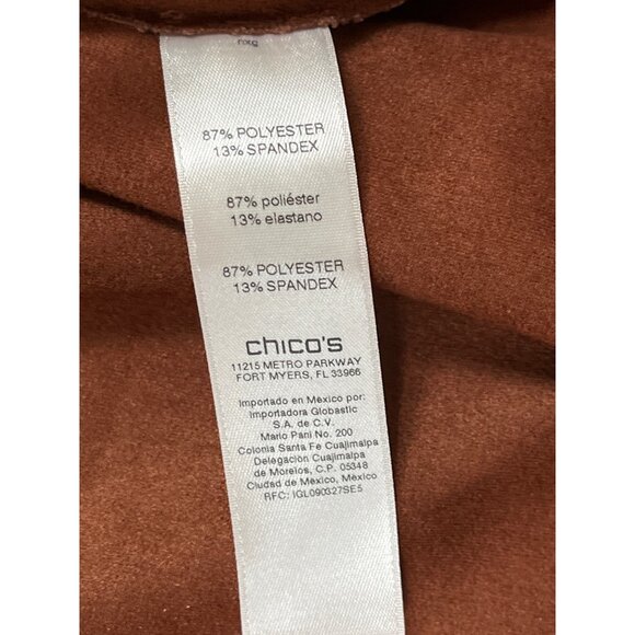 Chico’s Womens Brown Open Front Jacket 3/4 Sleeve Lightweight Elegant Size 2 - Picture 10 of 11